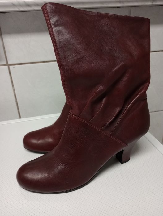 Botki skóra Mono Due wiśnia