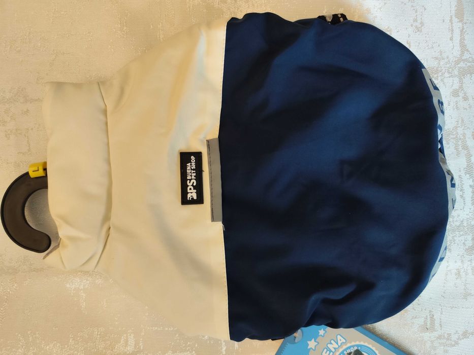 Casaco Impermeável azul e Cinza para Cão, Tamanho L