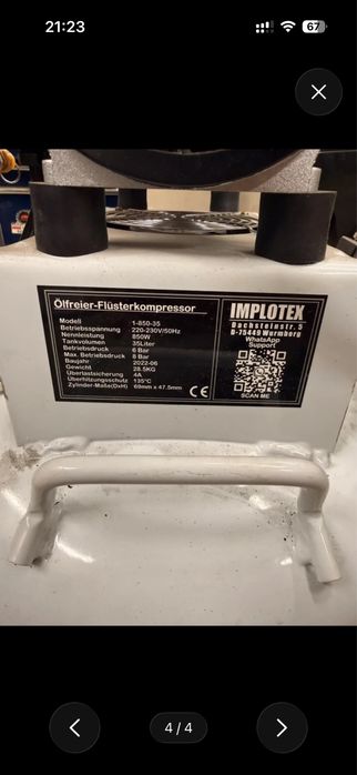 Sprezarka 850 W super cicha implotex 220v