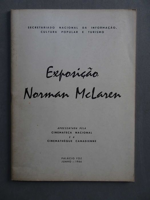 Livro - Exposição Normal McLaren cinemateca nacional Palácio Foz 1966