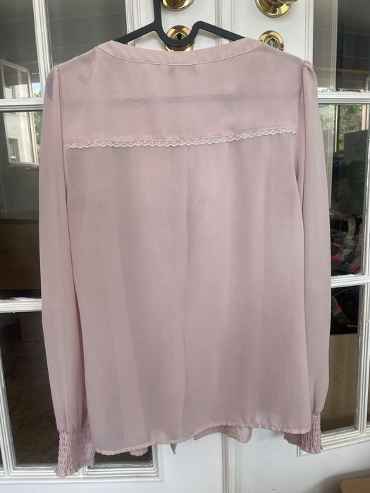 Camisa blusa mulher rosa renda e folhos SuiteBlanco