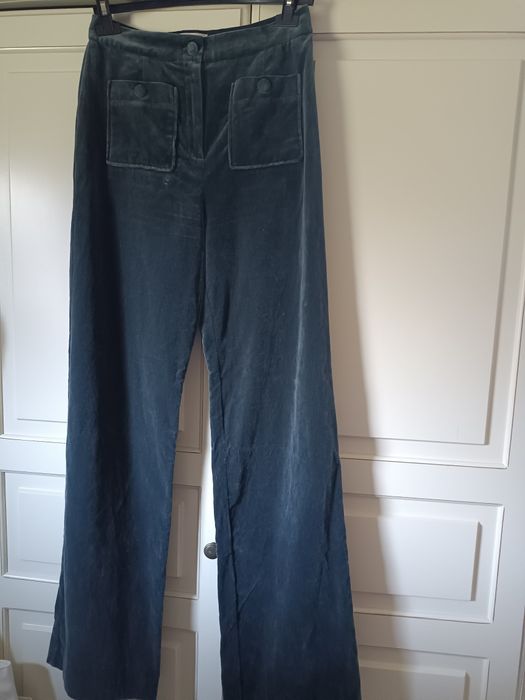 Spodnie Sézane welurowe/ wysoki stan