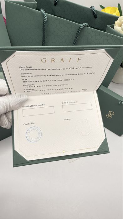 Комплект коробок Graff Графф зелена пвд обручки.