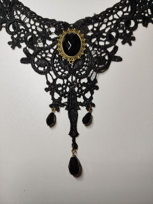 Ажурный чокер черный