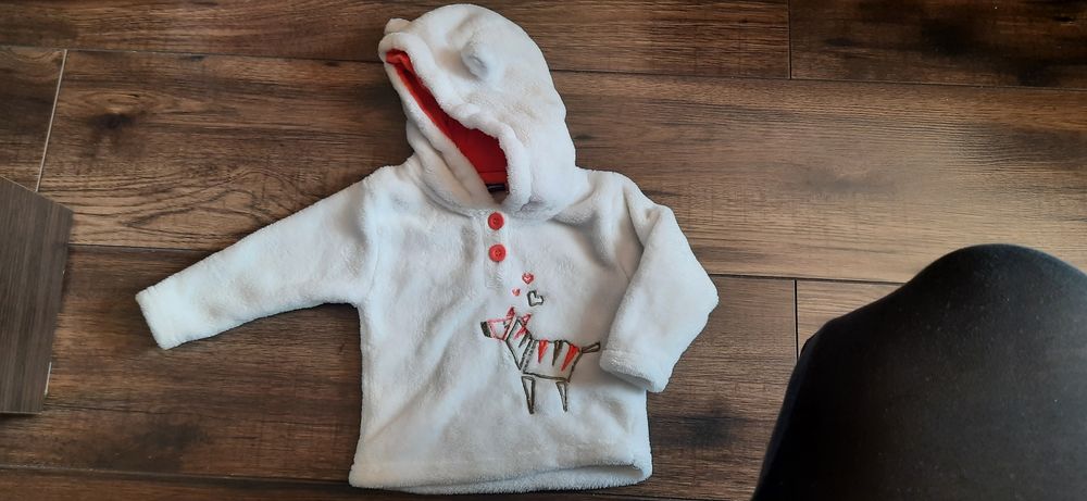 Polar Lupilu 62 68 uszka kremowy milutki super jakość unisex 9mies