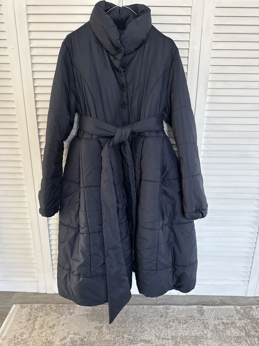Жіноче демісезонне пальто- пуховик, темно- синій колір, розмір -М