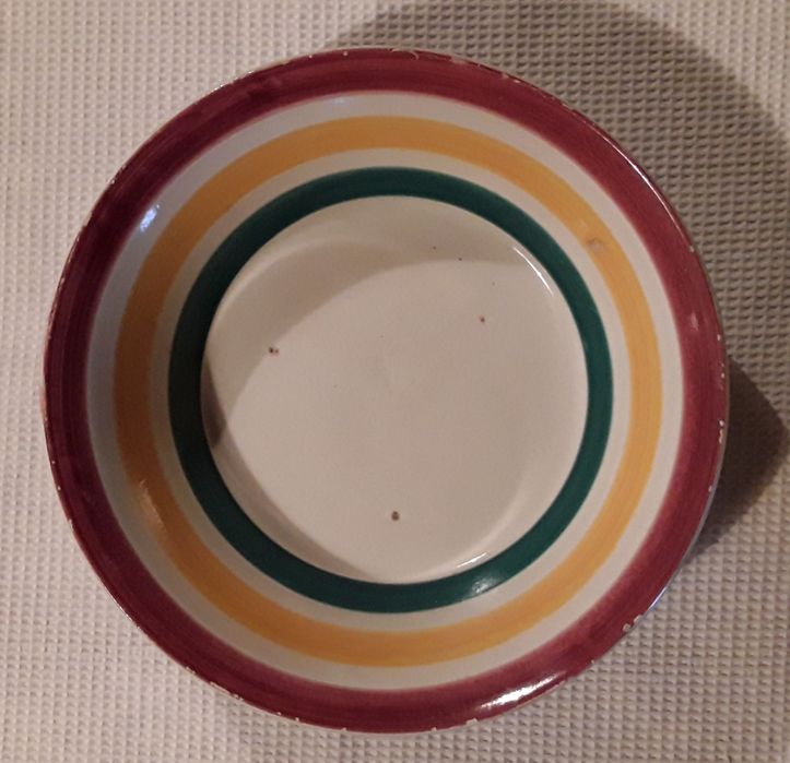 Taça/saladeira em faiança com riscas da Fábrica de Loiça de Sacavém