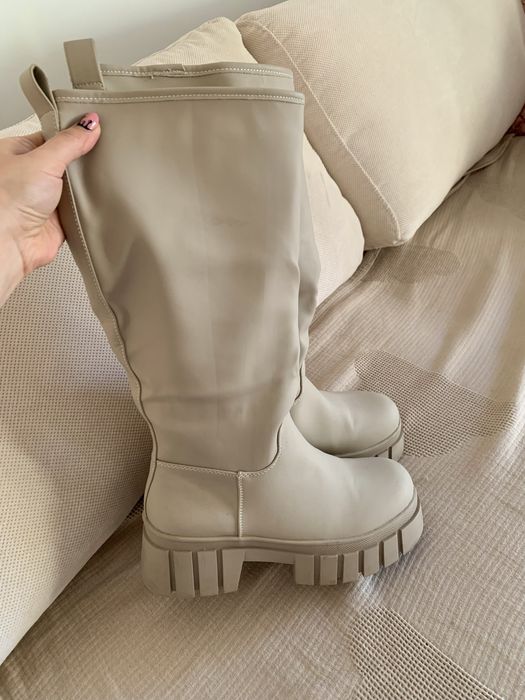 Trapery kozaki beżowe deezee