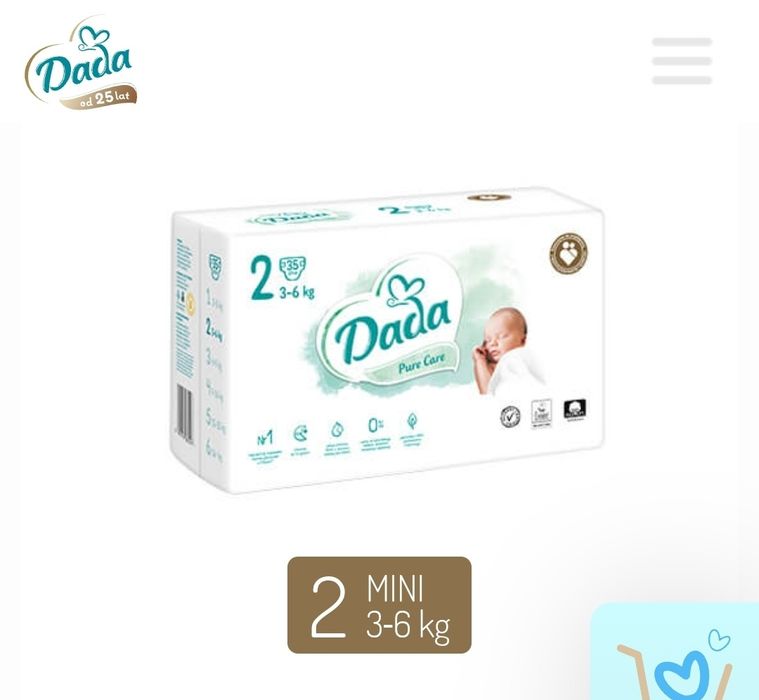 Pieluszki Dada rozmiar 2 [3-6 kg] [42 gr/szt]