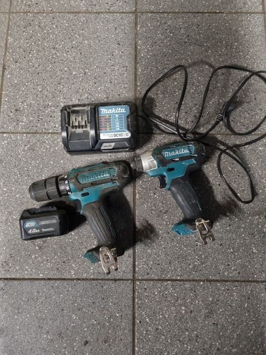 Wkrętaki Makita TD110D i DF331D ładowarka i akumulator