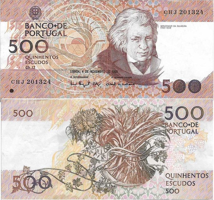 Portugal - - - 500$00 - Mouzinho da Silveira - - - - - Notas