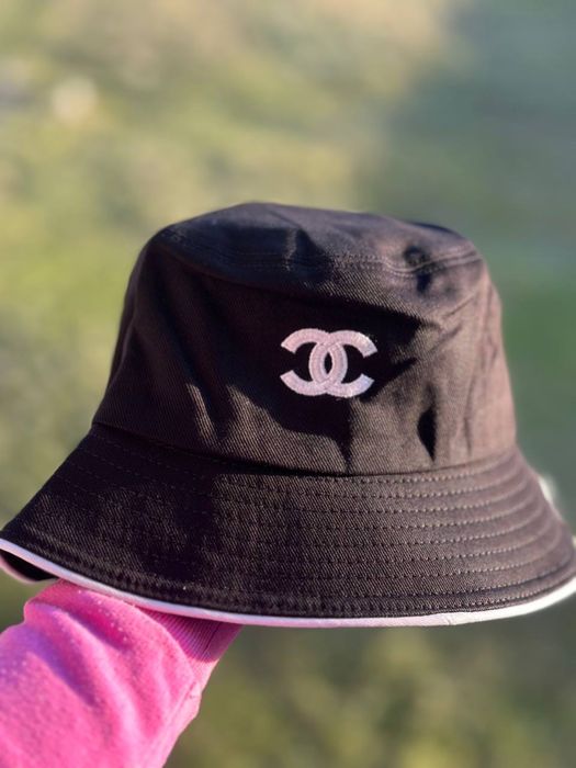 Панама панамка шанель chanel біла та чорна