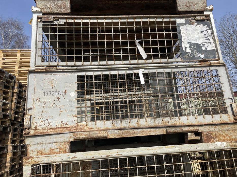 Kosze metalowe siatkowe gitterbox pojemnik stalowy