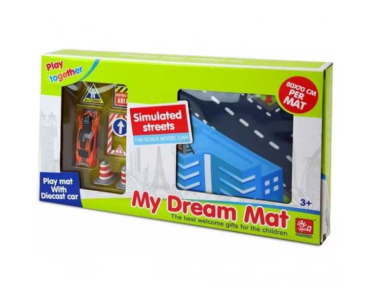 Детский игровой коврик паркинг с машинкой + знаки My Dream Mat дороги