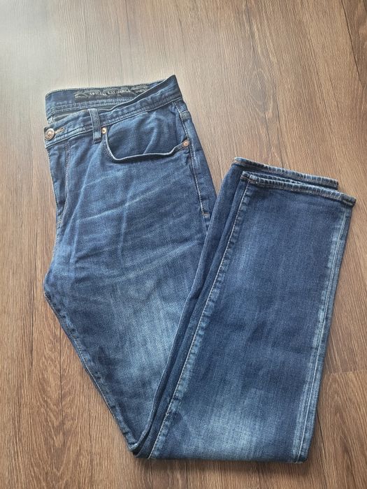 Spodnie jeansowe jeansy niebieskie Armani