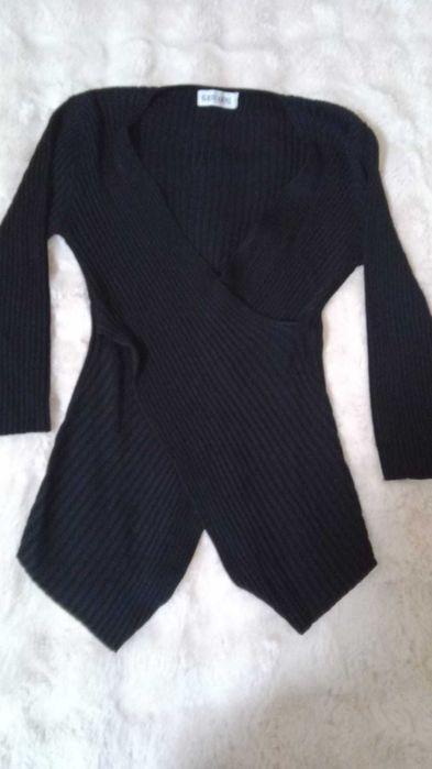 Blusa Preta, malha canelada S-XS