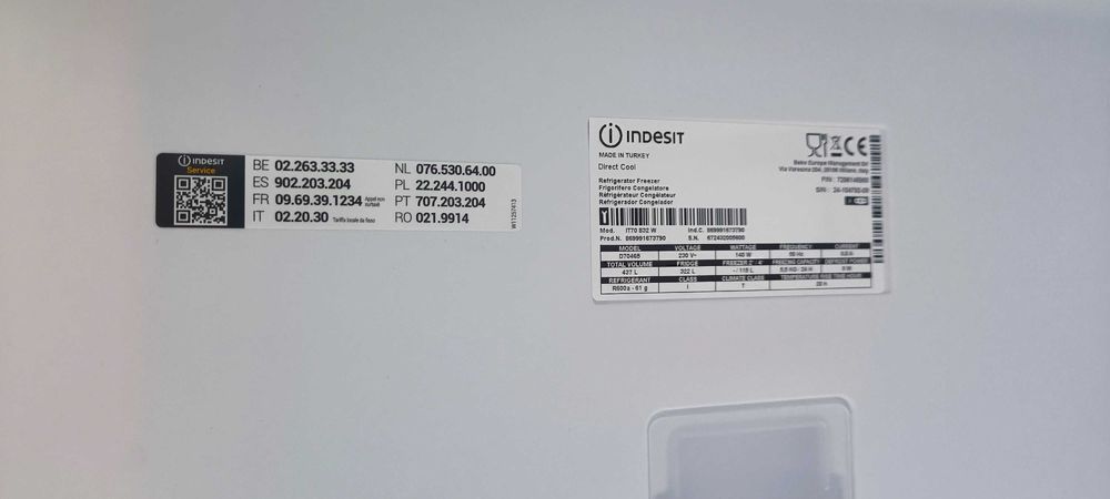 Frigorífico Indesit 437L + Máquina Lavar Loiça 14 Talheres Como Novo