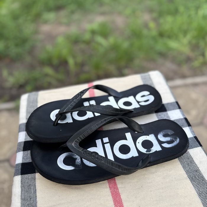 Сланцы Adidas Black/White, 40-41 размер, Оригинал, Тапочки, Шлёпки