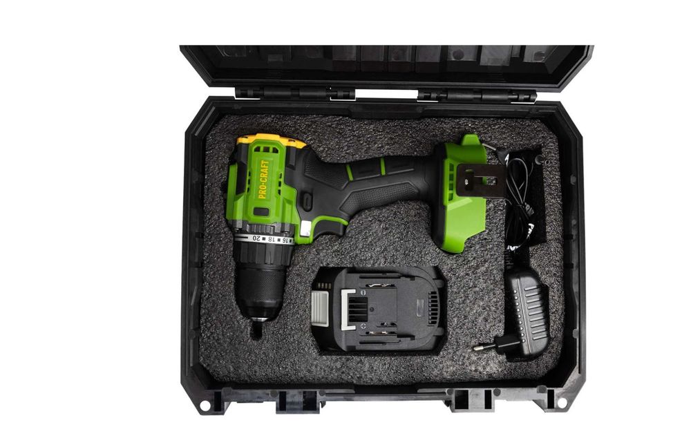 Шуруповерт Procraft PA18LiH (з 1 акб МАХ 2Ам і зп) Затяжка 80Нм Кейс