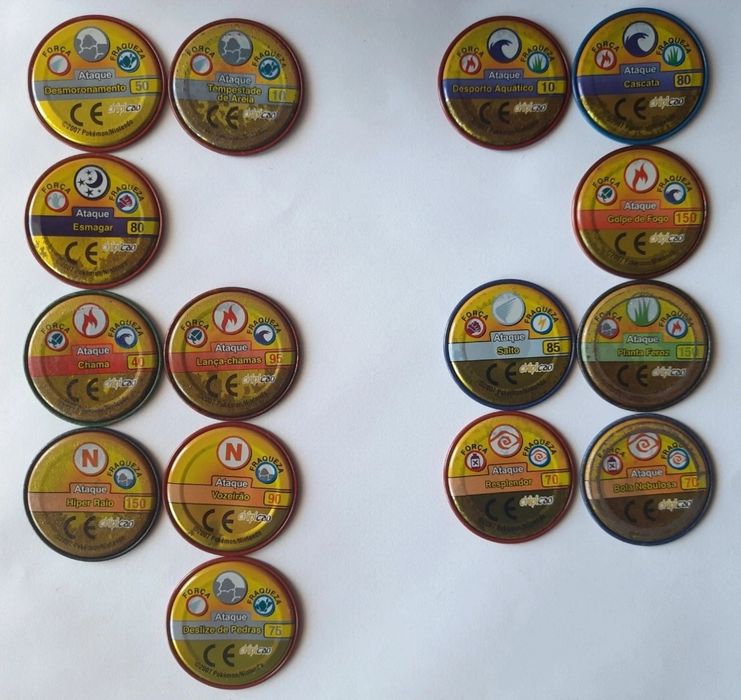 Coleção pokemon tazos metal 36/50
