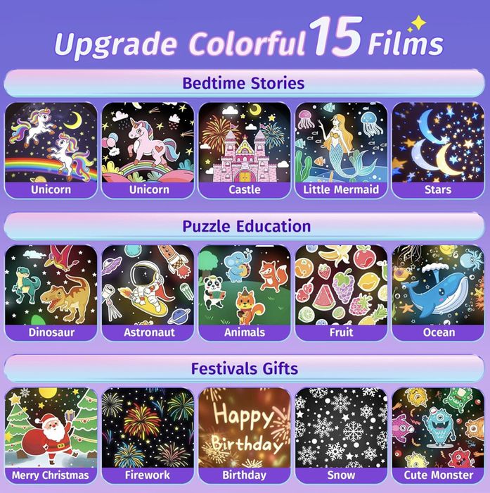 Projektor lampka glosnik 3w1