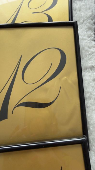 Ramki 17 szt, numerki stołów na wesele, numeracja stołów