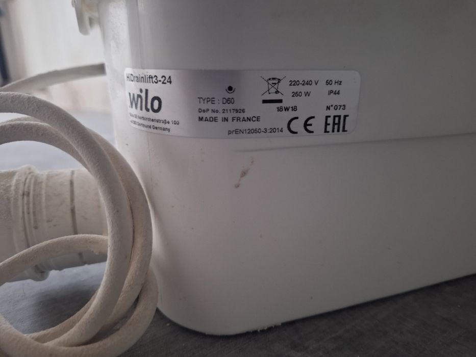 Продам каналізаційну станцію wilo hidrainlift 3-24