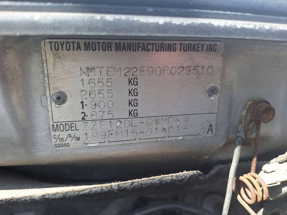 toyota corolla ix e120 e12 drzwi tył tylne prawy prawe kombi 199 turkey nm
