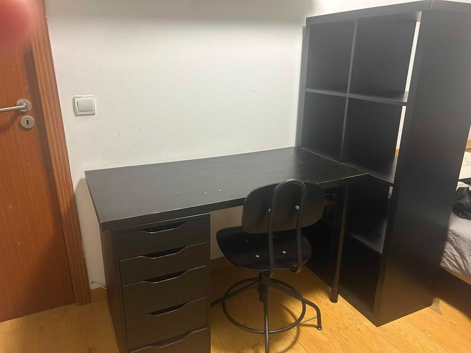 Negociável - Conjunto Escritorio Completo Mesa + Cadeira + Estante