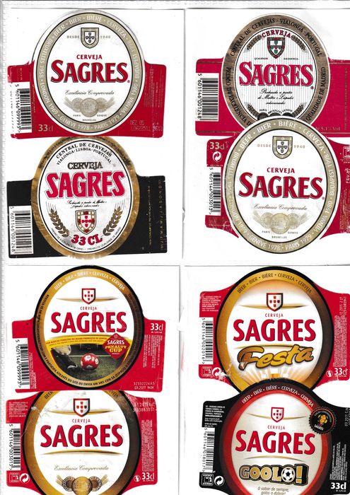 Rotulos de Cerveja Sagres muito antigos