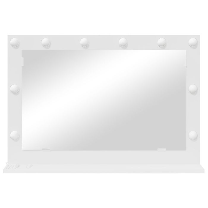 vidaXL Lustro toaletowe z lampkami LED Białe 80x55x18 cm