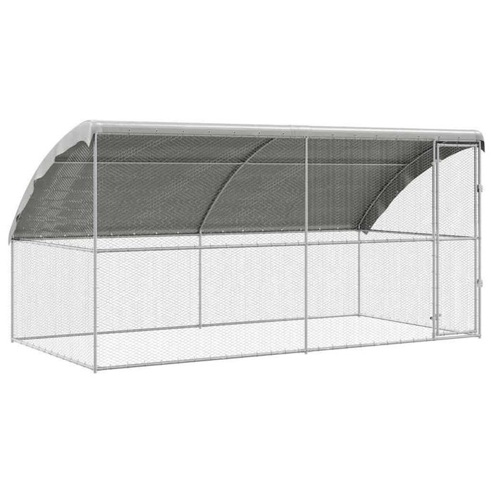 Conjunto de 2 gaiolas para frangos em aço galvanizado 400 x 200 x 200 cm