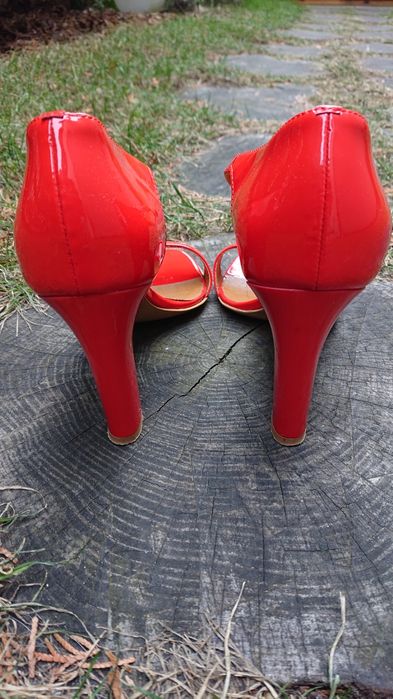 Gino Rossi pomarańczowe skórzane sandały szpilki. Venezia.