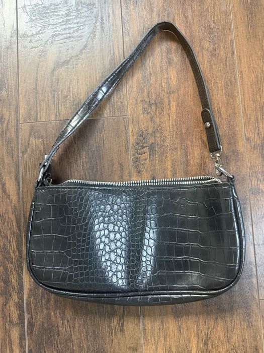 Torebka czarna black bag stan zadowalający vinted skóra leather