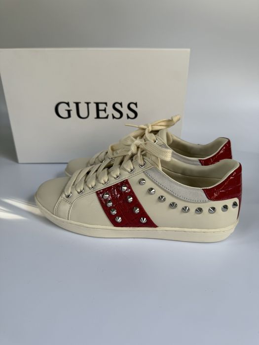 Nowe trampki beżowe Guess damskie niskie skorzane 37 38
