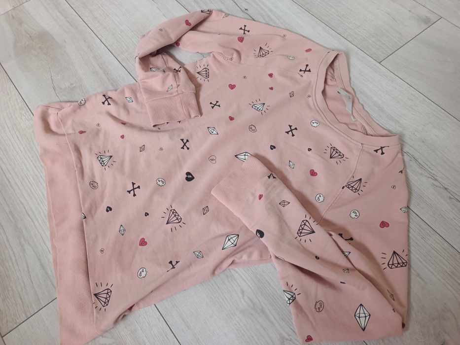 Bluza damska C&A clockhous XS S diamenty zgaszony róż piękna