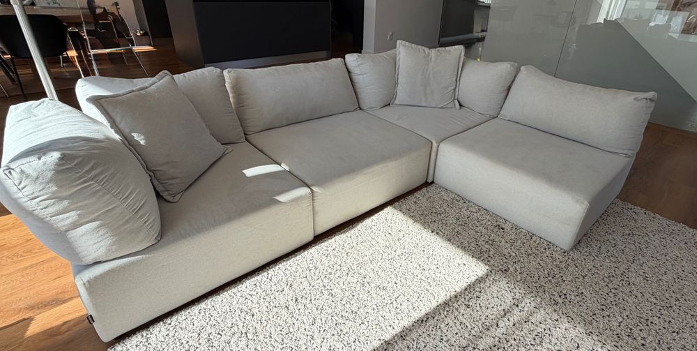 Sofá modular bege/cinza claro
