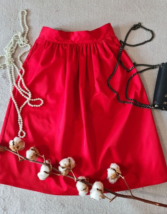 Шикарна червона спідниці тюльпан xs яскравого кольору мак від VOVK