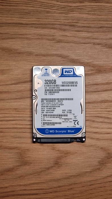 (WD3200BEVS) Western Digital 320GB 2.5′′ SATA disco rígido–5400RPM