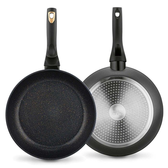 Nowy zestaw garnków Starke pro 12 elem. garnki patelnia czarne