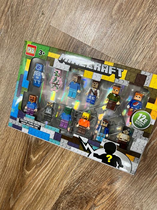 -=Promocja=- Zestaw Ludzików Minecraft 12 szt klocki akcesoria bedrock