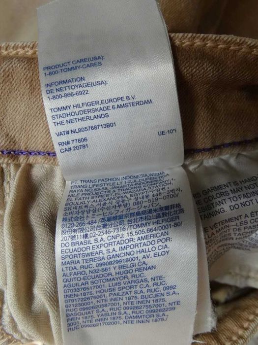 Spodnie Tommy Hilfiger Jegginsy Sprany Efekt Camelowe Bawełna L