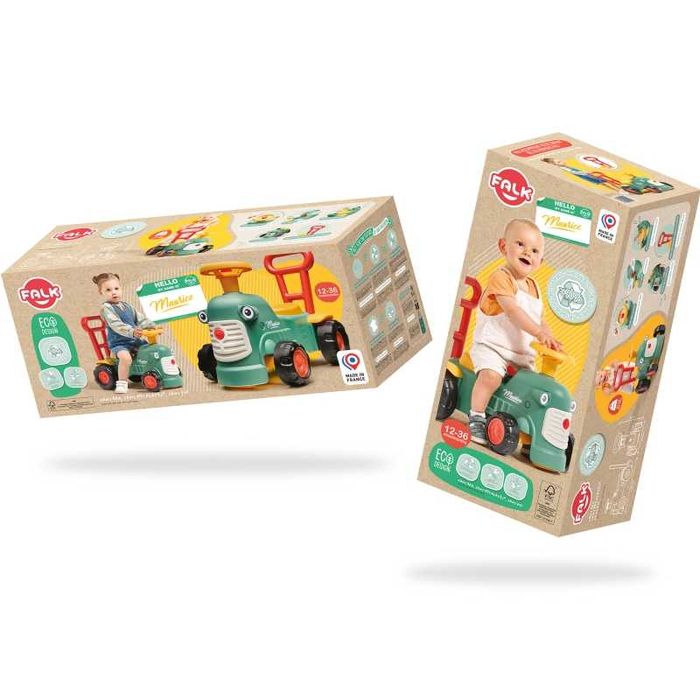Maurice Traktorek Jezdzik Zielony Pchacz Odpychacz Schowek od 1 roku