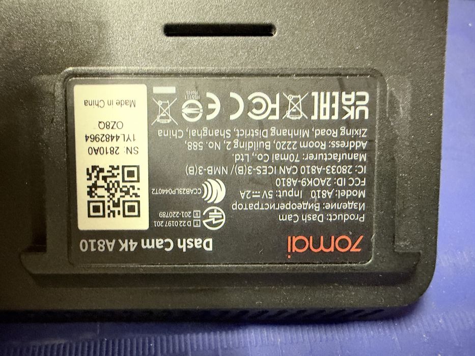 Wideorejestrator kamera 70mai a810 przód tył zasilanie plus samsung evo 256gb
