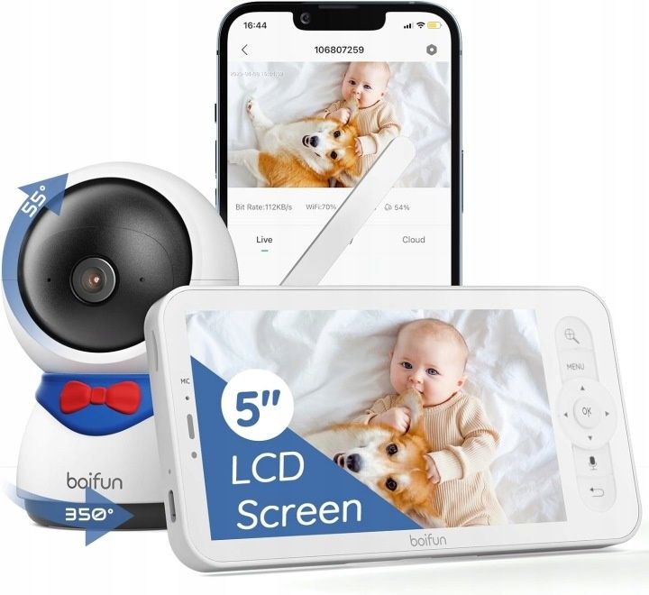 Niania Elektroniczna Z Kamerą Boifun 5S 1080p 5 cali