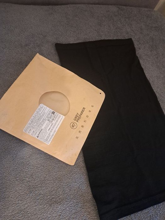 100% Wełna Komin Bandama Czarny NOWY