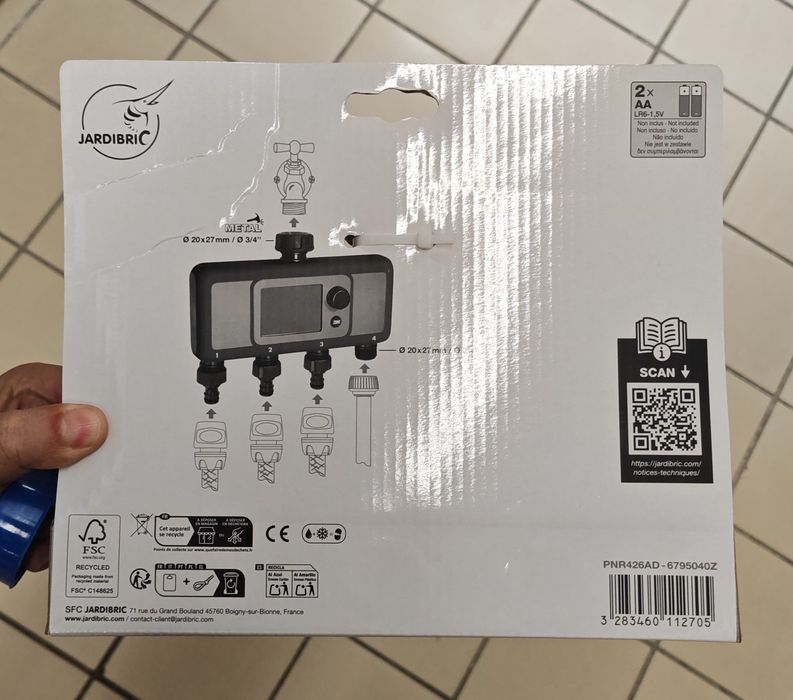 Jardibric Programador de torneira digital 4 vias - 1530L/h