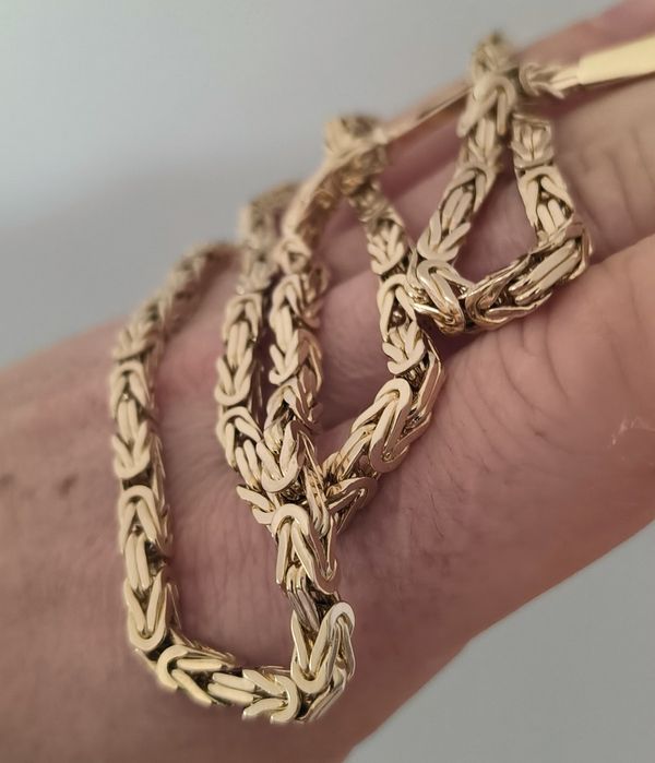 Nowy złoty łańcuszek splot królewski 585 14k król pełny