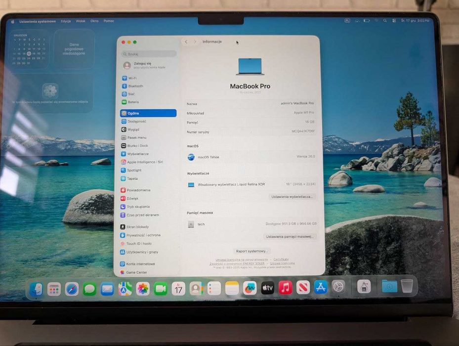 MacBook Pro M1 Pro 16 | 16 GB RAM | 1TB SSD | Topowa konfiguracja