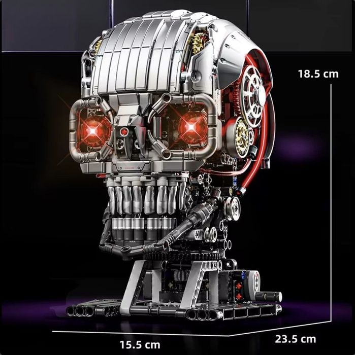 Механічний 3D-конструктор Футуристичний череп з LED-підсвіткою.
